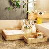 Wicker Rectangle Rattan Baskets Trays Serving| Set Of 3